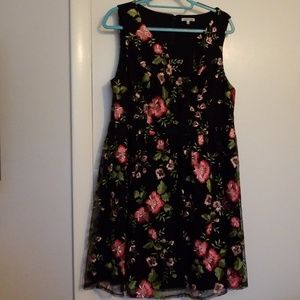 Modcloth 1X Sleevless floral dress NWOT